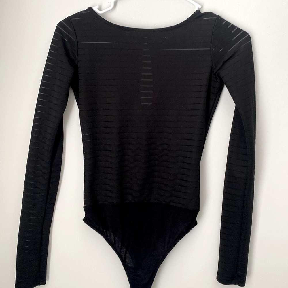 Ribbed black bodysuit